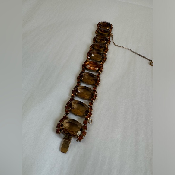 Vintage Amber Rhinestone Bracelet - Picture 6 of 6